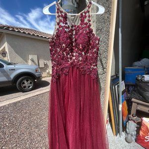 Camille La Vie Wine Red Prom Dress